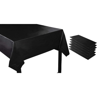 Juvale Black Disposable Plastic Table Cover Tablecloth 54"x108" Party Supplies