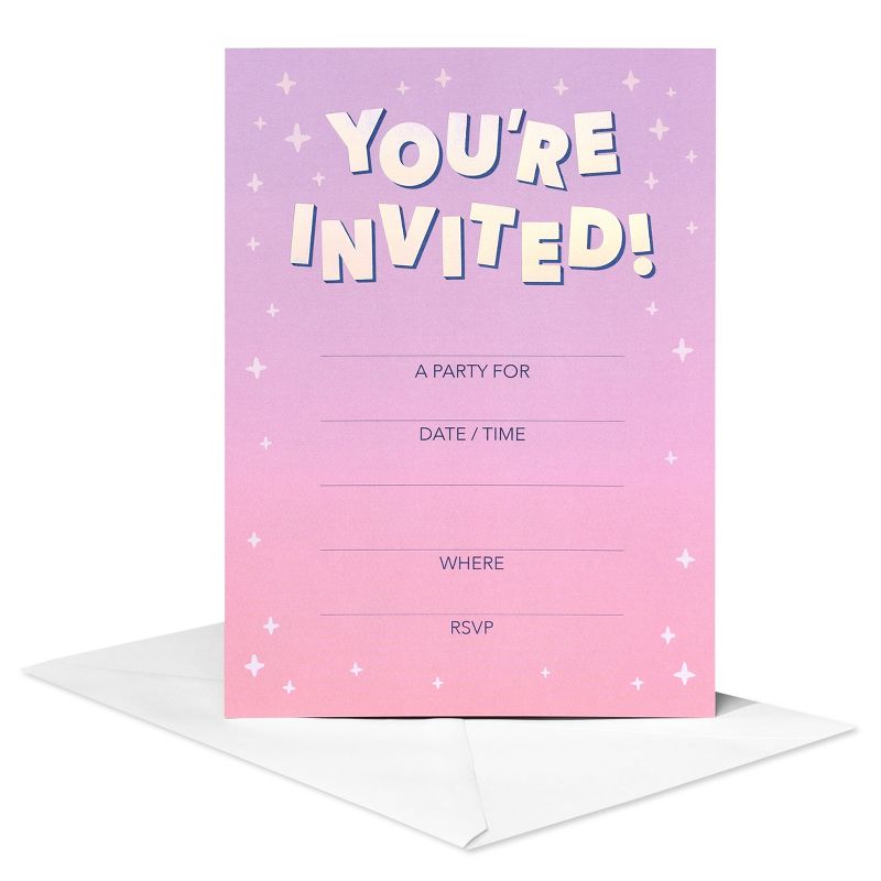 10ct &#39;You&#39;re Invited&#39; Invitation Cards Pink, 2 of 7