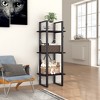 vidaXL Black Free-Standing 3-Tier Book Cabinet with Engineered Wood and Metal Accent - Modern Home Décor Bookshelf with Ample Storage - 2 of 4