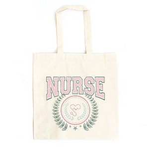 City Creek Prints Nurse Grunge Canvas Tote Bag - 15x16 - Natural - 1 of 2