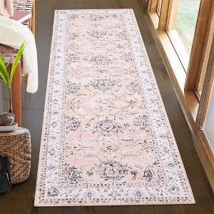 Vintage Persian Area Rug Farmhouse Floral Machine Washable Rug, Stain Resistant Non-Slip - 1 of 4
