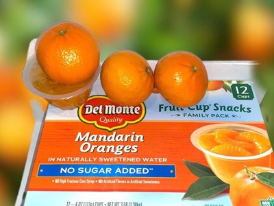 Del Monte Mandarin Oranges In 100% Fruit Juice Fruit Cups - 12ct/48oz ...