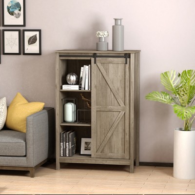 HOMCOM 4-Cube Wood Bookcase w/Door Multi-Purpose Storage Organizer Cabinet Shelf Bedroom Decor Black 