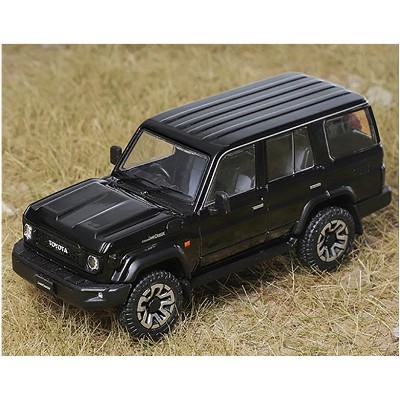 Toyota Land Cruiser (J76) RHD (Right Hand Drive) Black 1/64 Diecast Model Car by GCD