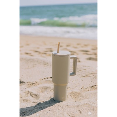 Simple Modern Trek 40oz Stainless Steel Lidded Tumbler Almond Birch