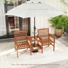Tangkula Outdoor Patio Loveseat w/ Coffee Table & Umbrella Hole for Garden Poolside - 4 of 4