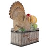 Northlight 20.25" Turkey and Pumpkins 'Happy Thanksgiving' Decoration - 2 of 4