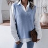 Women's V Neck Knit Sweater Vest Casual Sleeveless Pullover Tops - 3 of 4