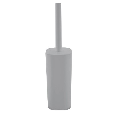Gray Acrylic Square Toilet Brush Holder with Lid