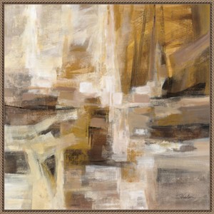 30"x30" October Sunshine by Silvia Vassileva - Amanti Art: Modern Abstract, Stretched Canvas, Brown Frame - 1 of 4