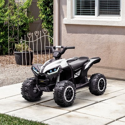 12V White Kids ATV Quad with Wear-Resistant Wheels