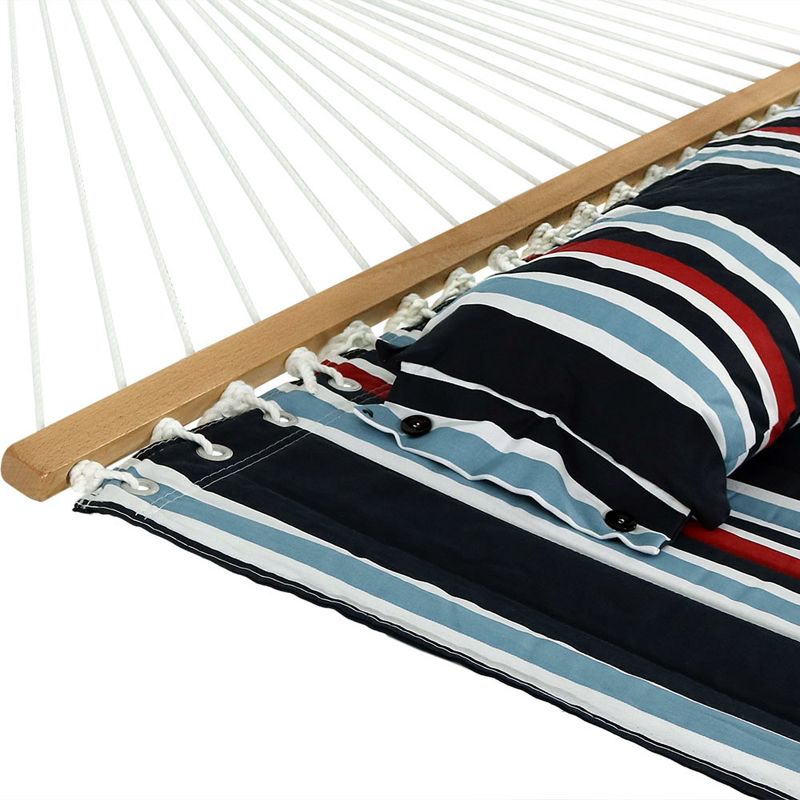 Sunnydaze Two-Person Quilted Fabric Hammock with Spreader Bars - 450 lb Weight Capacity, 5 of 24
