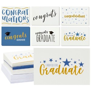 Paper Junkie 36 Pack Congratulations Graduation Cards with Envelopes 4x6, 6 Designs - 2025 Graduation Party Supplies - 1 of 4