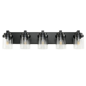 DAKAFUL Bathroom Vanity Light, Vanity Fixtures with Clear Glass Shades,Modern Matte Black Wall Sconce Over Mirror,for Bedroom/Living Room - 1 of 4