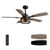 Siljoy 52-in Rustic Cage Ceiling Fan with Walnut or Black Color Blades Ceiling Fan With Light - Remote Included ( 5-Blade ) - 2 of 4