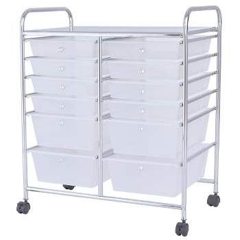  SILKYDRY 15 Drawers Rolling Storage Cart, Mobile Utility Drawer  Cart with Lockable Wheels for Crafts, Tools, Arts Supplies, Multipurpose  Organizer Cart for Home Office School : Office Products