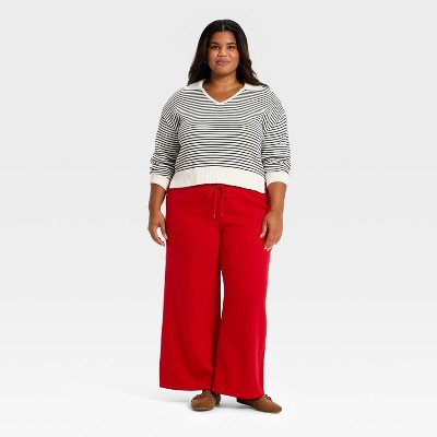Women's Mid-Rise Straight Leg Pull-On Pants - Universal Thread