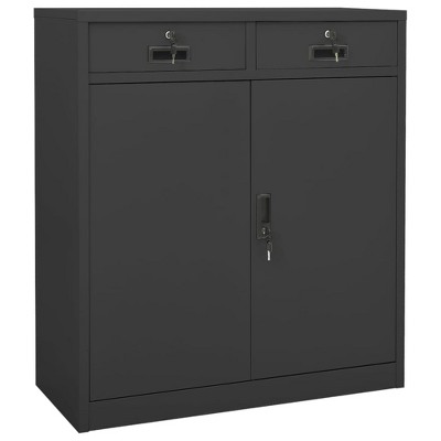 VidaXL Office Cabinet Anthracite 35.4 in.x15.7 in.x40.2 in. Steel