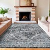Retro Distressed Rug for Living Room Bedroom Decor Vintage Soft Thin Low Pile Soft Area Rug Indoor Washable Non Slip Carpet - 2 of 4