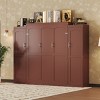 Full Size Murphy Wall Bed with Built-In Wardrobes, Space-Saving Foldable Wooden Platform Bedframe for Guest Room or Bedroom-The Pop Home - 3 of 4