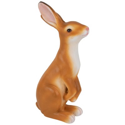 19" Brownish-Orange Resin Curious Bunny Garden Statue