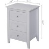 Nightstand Side Table with 2 Storage Drawers, Easy to Assemble, Mid-Century Vintage Bedside Table for Bedroom, Living Room, Salon, Office, White - 2 of 4
