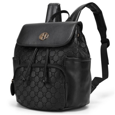 ELLE Luggage 10L Compass Vegan Leather Monogram Mini Backpack - Brown — фото 2