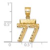 Black Bow Jewelry 14k Yellow Gold, Varsity Collection, Small D/C Pendant Number 77 - 2 of 3