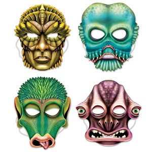 Beistle Alien Masks, 11.25"-12.25", (12/Pkg) Multicolored - 1 of 1