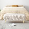 NicBex Ottoman with Storage Bench Storage Organizer Ottoman Oval Velvet Upholstered Storage Bench for Entryway Bathroom Bedroom - 3 of 4