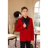 Cloudstyle Boys Velvet Suit Formal Peak Lapel 2 Pieces Suit Set Blazer Pants - 3 of 4