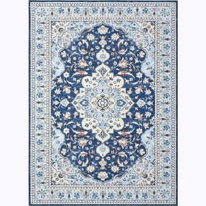 Charming Floral Washable Area Rug - Non-Slip Low Pile Large Rug for Living Room, Bedroom, Farmhouse, Dining Room & Kids Playroom - 1 of 4
