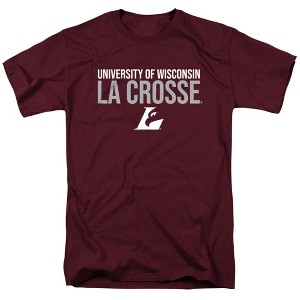 Men's University of Wisconsin La Crosse Official Stacked T-Shirt Maroon - 1 of 4