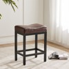 JIONJOY Saddle Upholstered 24.21  Counter Stool Set of 2 | Brown - 3 of 4