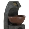 NAYSAYE Fountain Decorative Water Feature Sculptural Modern Minimalist for Indoor Outdoor, Brown and Black, 9.1"*23.8"*9.9" - 4 of 4