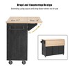 YOOCOZZ 51.2" Farmhouse Rolling Kitchen Cart with Drop Leaf and Ample Storage Space - 3 of 4