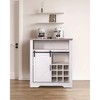 TIRAMISUBEST 3-in-1 Storage Cabinet with Sliding Barn Door, Wine Rack & Shelves - White Buffet Console for Dining & Living Room - 3 of 4
