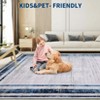 Washable Modern Bordered Rug Non Slip Low Pile Rug Soft Throw Floor Cover Foldable Indoor Carpet for Living Room Bedroom Playroom Nursery - 4 of 4