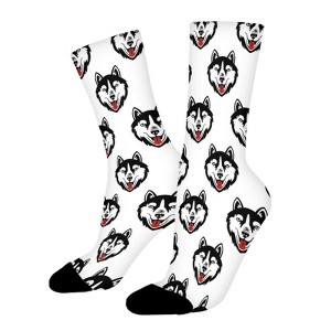 Husky Dog Women Printed Crew Socks Funny Funky Socks Soft Polyester Novelty Gifts for Artists Men - 1 of 4
