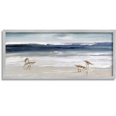 Stupell Industries Sandpipers Grazing Sea Shore Framed Giclee Art