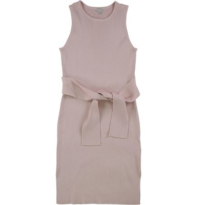 GUESS Womens Rib-Knit Tie-Front Bodycon Sweater Dress