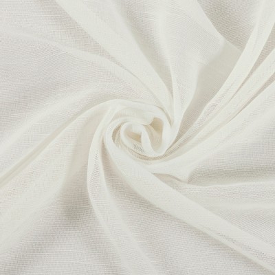 Ivory Sheer Linen Blend Grommet Top Curtain Panel 52" x 63"