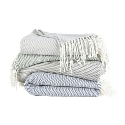 Soft Herringbone Throw Blanket With Fringe 50" X 60" - Becky Cameron