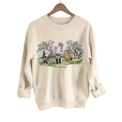 Plus Size Sweatshirts Tops with Crew Neck Long Sleeve Curing Graphic Pullover Sweat Shirts Slogan Plus Size Sweatshirts
