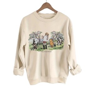 Plus Size Sweatshirts Tops with Crew Neck Long Sleeve Curing Graphic Pullover Sweat Shirts Slogan Plus Size Sweatshirts - 1 of 2