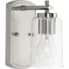 Progress Lighting Adley 1-Light Bath Wall Light, Brushed Nickel, Clear Glass Shade - 2 of 4