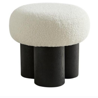VYNXARIA White Mushroom Ottomans and Benches - Compact and Versatile with Unique Design
