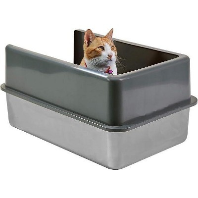 Extra Large Black Stainless Steel Cat Litter Box Enclosure