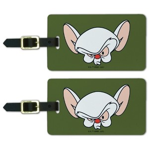 Pinky and the Brain The Brain Head Luggage ID Tags Set of 2 - 1 of 4