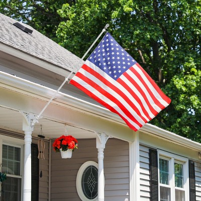 6ft Silver Stainless Steel Tangle-Free Flag Pole Kit